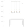 Lampa wisząca GLAM 4 WHITE/TRANSPARENT 1116/4 EMIBIG