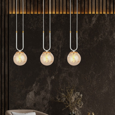 Lampa wisząca GLAM 3 WHITE/MIODOWY 1117/3 EMIBIG