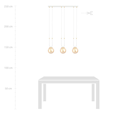 Lampa wisząca GLAM 3 WHITE/MIODOWY 1117/3 EMIBIG
