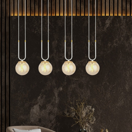 Lampa wisząca GLAM 4 WHITE/MIODOWY 1117/4 EMIBIG