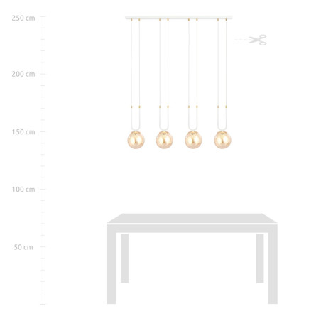Lampa wisząca GLAM 4 WHITE/MIODOWY 1117/4 EMIBIG