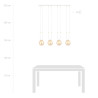 Lampa wisząca GLAM 4 WHITE/MIODOWY 1117/4 EMIBIG