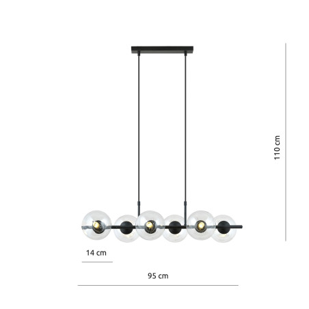Lampa wisząca RORY 6 TRANSPARENT 1206/6 EMIBIG