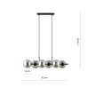 Lampa wisząca RORY 6 GRAFIT 1207/6 EMIBIG