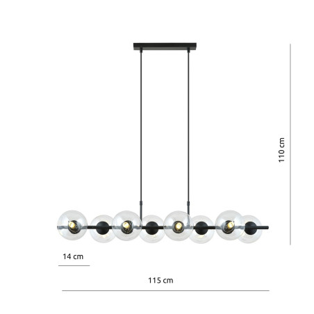 Lampa wisząca RORY 8 TRANSPARENT 1206/8 EMIBIG