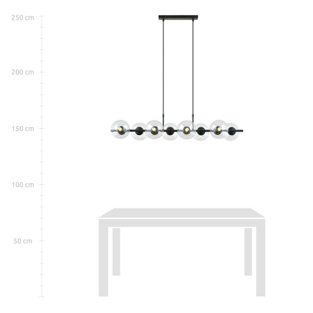 Lampa wisząca RORY 8 TRANSPARENT 1206/8 EMIBIG