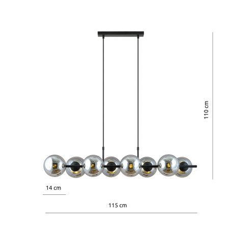 Lampa wisząca RORY 8 GRAFIT 1207/8 EMIBIG
