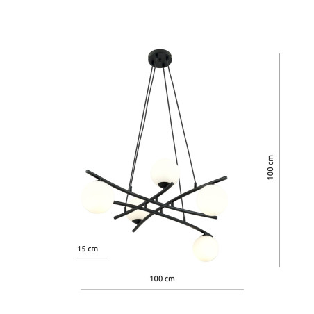 Lampa wisząca ESSA 5 OPAL 1201/5 EMIBIG