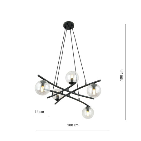 Lampa wisząca ESSA 5 TRANSPARENT 1202/5 EMIBIG