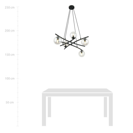 Lampa wisząca ESSA 5 TRANSPARENT 1202/5 EMIBIG