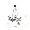 Lampa wisząca ESSA 5 GRAFIT 1203/5 EMIBIG