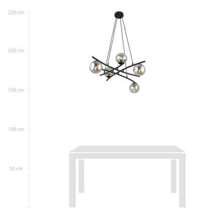 Lampa wisząca ESSA 5 GRAFIT 1203/5 EMIBIG