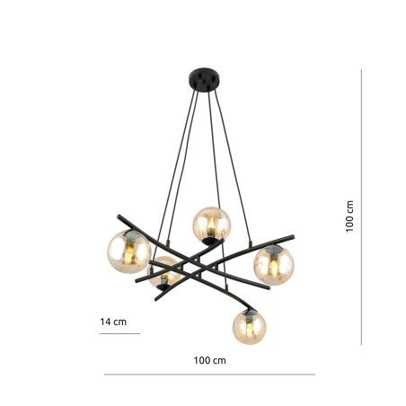 Lampa wisząca ESSA 5 MIODOWY 1204/5 EMIBIG