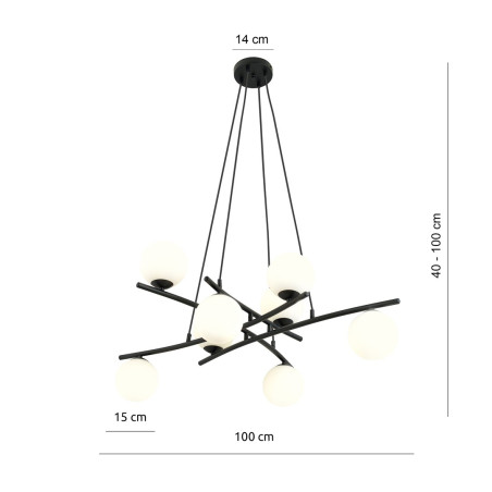 Lampa wisząca ESSA 8 OPAL 1201/8 EMIBIG