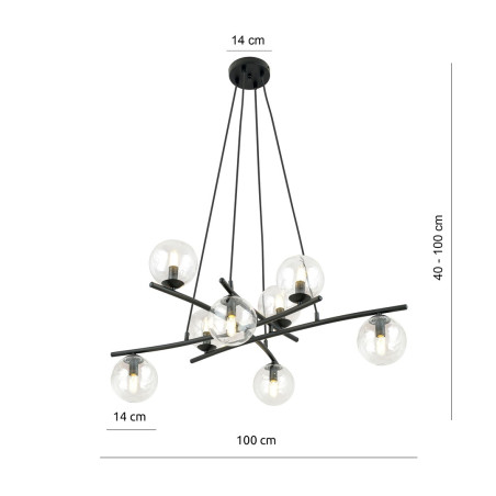 Lampa wisząca ESSA 8 TRANSPARENT 1202/8 EMIBIG