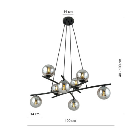 Lampa wisząca ESSA 8 GRAFIT 1203/8 EMIBIG