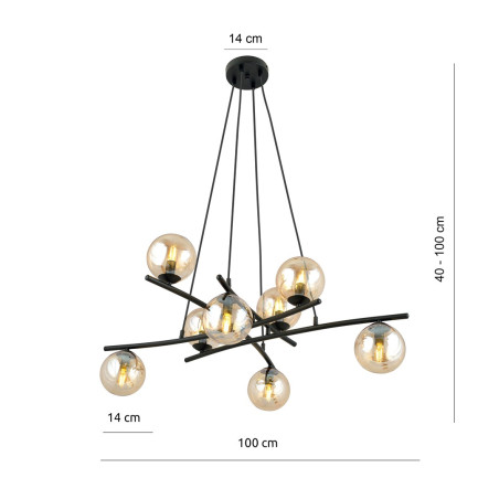Lampa wisząca ESSA 8 MIODOWY 1204/8 EMIBIG