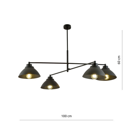 Żyrandol MAVERICK 4 BLACK  1211/4 EMIBIG