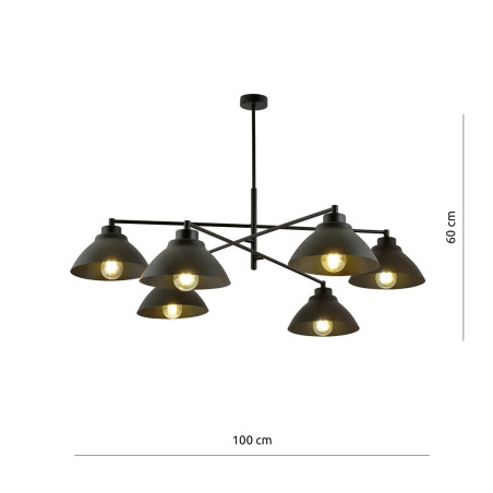 Żyrandol MAVERICK 6 BLACK  1211/6 EMIBIG