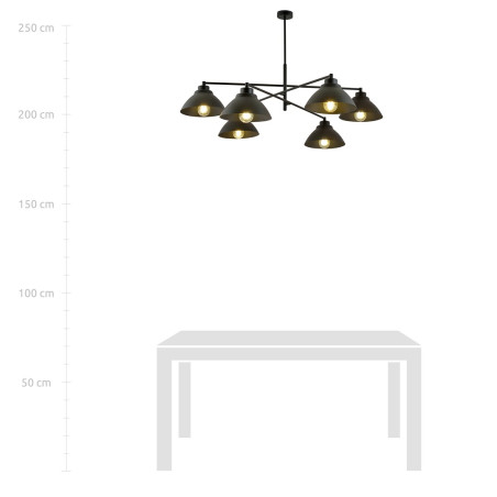 Żyrandol MAVERICK 6 BLACK  1211/6 EMIBIG