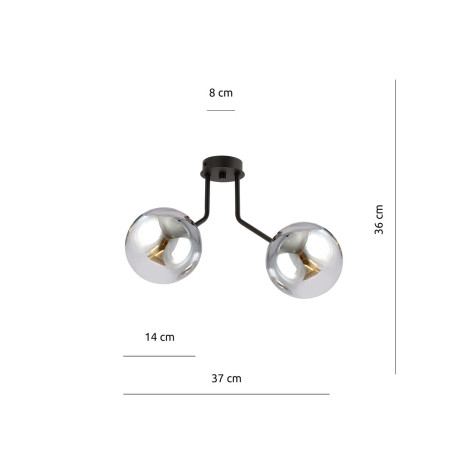 Lampa sufitowa  NOVA 2 BLACK/GRAFIT  1140/2 EMIBIG