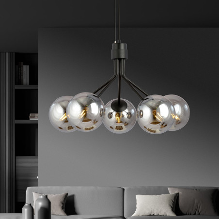 Lampa wisząca NOVA 5 BLACK/GRAFIT 1140/5 EMIBIG