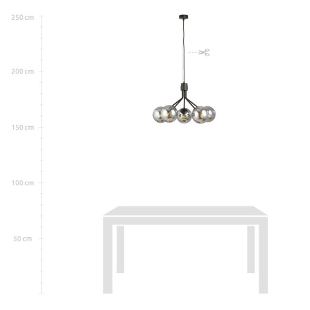Lampa wisząca NOVA 5 BLACK/GRAFIT 1140/5 EMIBIG