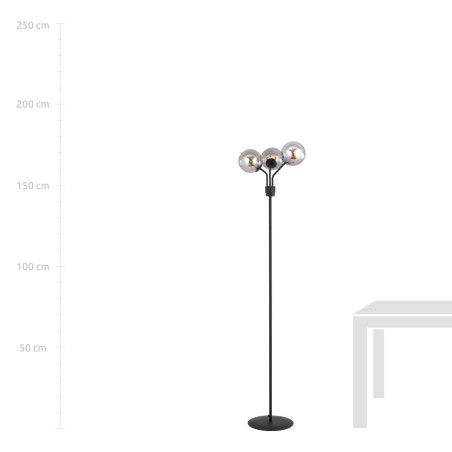 Lampa podłogowa NOVA LP3 BLACK/GRAFIT 1140/LP3 EMIBIG
