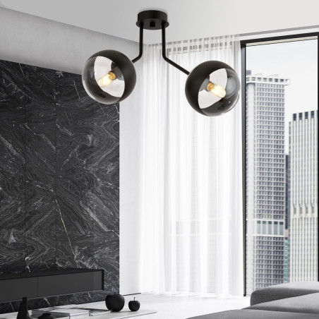 Lampa sufitowa  NOVA 2 BLACK/STRIPE 1139/2 EMIBIG