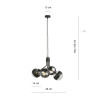Lampa wisząca NOVA 4 BLACK/STRIPE 1139/4 EMIBIG