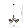 Lampa wisząca NOVA 5 BLACK/STRIPE 1139/5 EMIBIG
