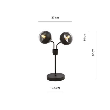 Lampka biurkowa  NOVA LN2 BLACK/STRIPE 1139/LN2 EMIBIG