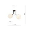 Lampa sufitowa  NOVA 2 BLACK/OPAL  1138/2 EMIBIG