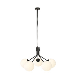 Lampa wisząca NOVA 5 BLACK/OPAL 1138/5 EMIBIG