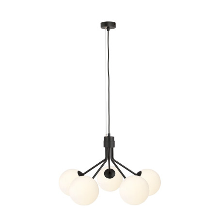 Lampa wisząca NOVA 5 BLACK/OPAL 1138/5 EMIBIG