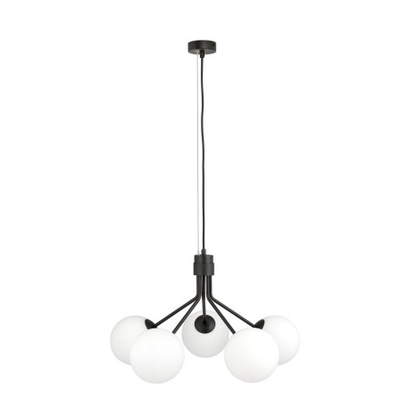 Lampa wisząca NOVA 5 BLACK/OPAL 1138/5 EMIBIG