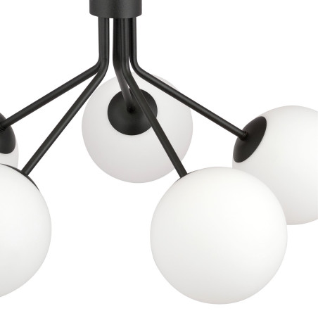 Lampa wisząca NOVA 5 BLACK/OPAL 1138/5 EMIBIG