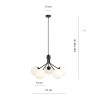 Lampa wisząca NOVA 5 BLACK/OPAL 1138/5 EMIBIG