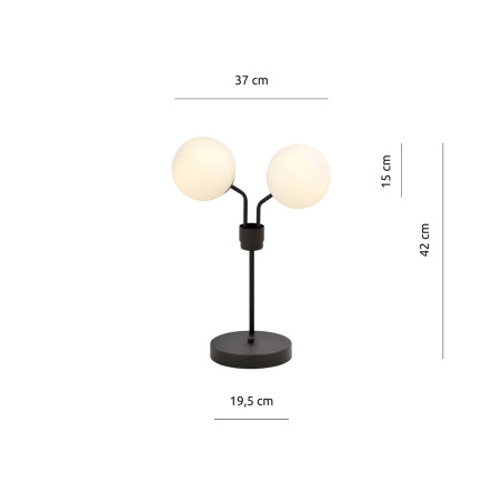 Lampka biurkowa  NOVA LN2 BLACK/OPAL  1138/LN2 EMIBIG