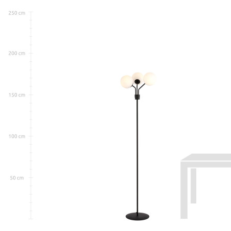 Lampa podłogowa NOVA LP3 BLACK/OPAL 1138/LP3 EMIBIG