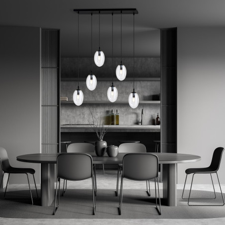 Lampa wisząca ASTRAL 6 BL TRANSPARENT 1265/6 EMIBIG
