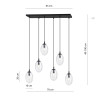 Lampa wisząca ASTRAL 6 BL TRANSPARENT 1265/6 EMIBIG