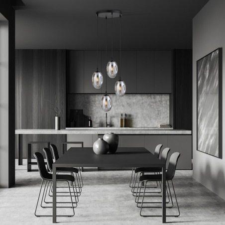 Lampa wisząca ASTRAL 4 BL PREMIUM GRAFIT 1266/4PREM EMIBIG