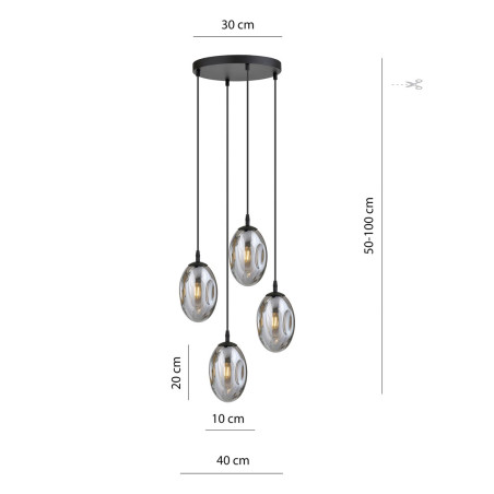 Lampa wisząca ASTRAL 4 BL PREMIUM GRAFIT 1266/4PREM EMIBIG