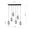 Lampa wisząca ASTRAL 6 BL GRAFIT 1266/6 EMIBIG