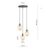Lampa wisząca ASTRAL 3 BL PREMIUM MIODOWY 1267/3PREM EMIBIG