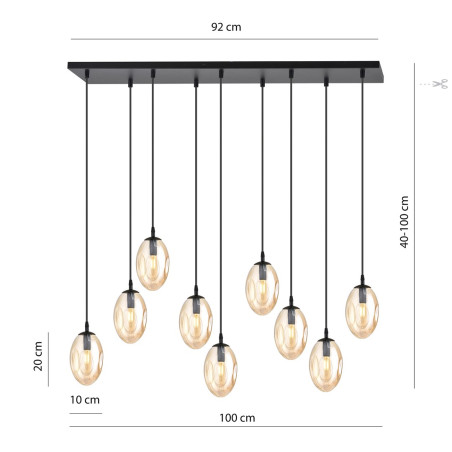 Lampa wisząca ASTRAL 9 BL MIODOWY 1267/9 EMIBIG