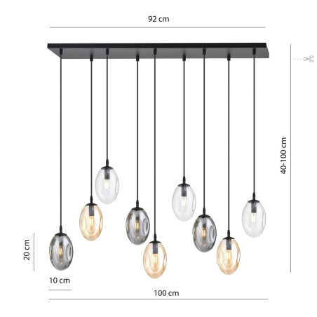 Lampa sufitowa  ASTRAL 9 BL MIX 1268/9M1 EMIBIG