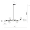 Lampa wisząca PANDORA 8 BL TRANSPARENT 1262/8 EMIBIG