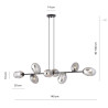 Lampa wisząca PANDORA 8 BL GRAFIT 1263/8 EMIBIG